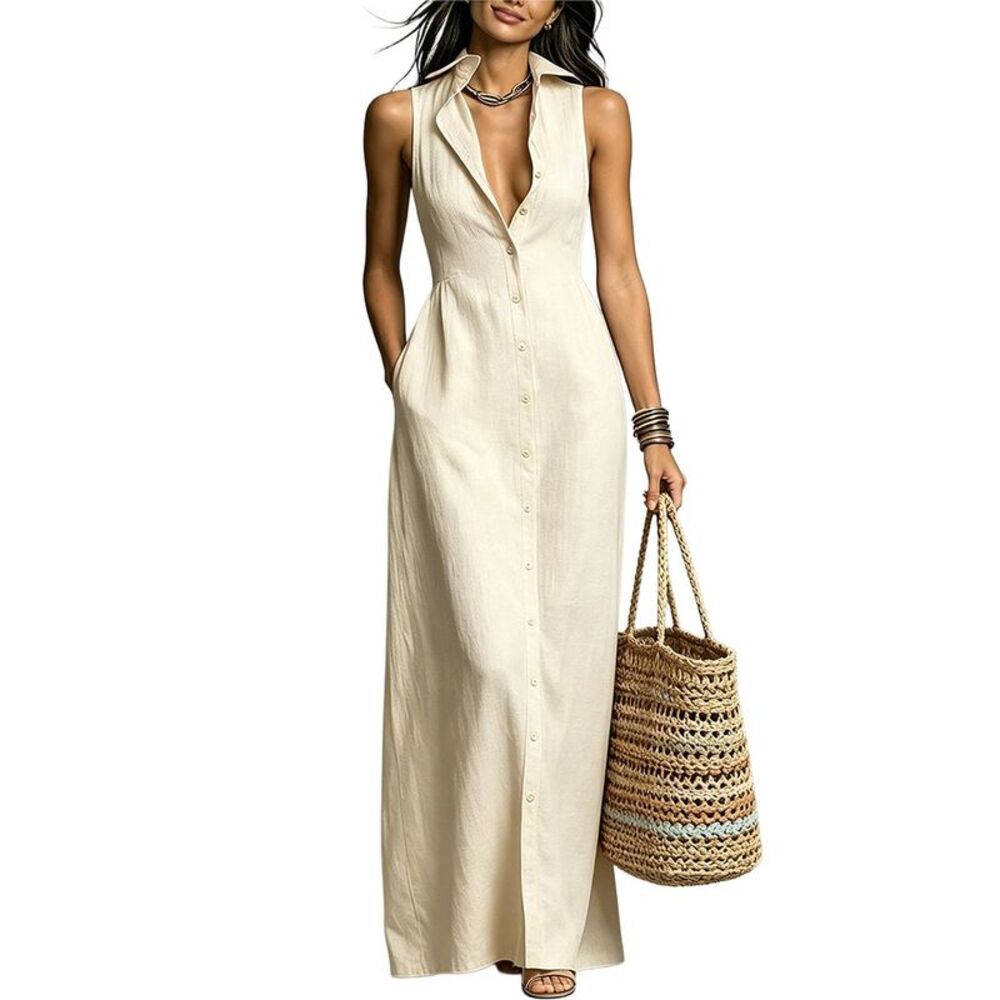 Olivia Taylor Womens  Sleeveless Shirt Dress
